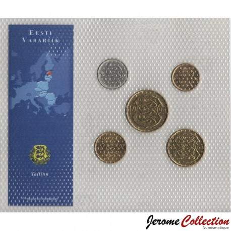 ESTONIE - SET / LOT de 5 PIECES - 10 20 50 Senti 1 5 Krooni - 1994 2006 2007 2008 – Km22 23 24 30 44 – JeromeCollection