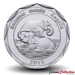 SRI LANKA - PIECE de 10 Roupies - District de Kegalle - Baignade des éléphants - 2013 – Km 202 – JeromeCollection