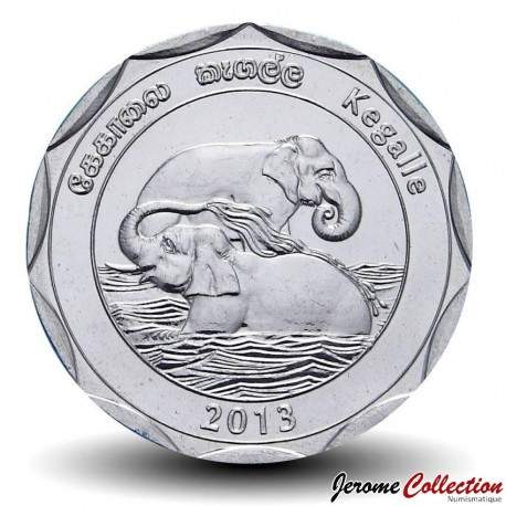 SRI LANKA - PIECE de 10 Roupies - District de Kegalle - Baignade des éléphants - 2013 – Km 202 – JeromeCollection