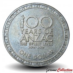 AUSTRALIE - PIECE de 1 Dollar - 100 ans de l'esprit ANZAC - 2014