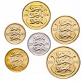 ESTONIE - SET / LOT de 6 PIECES - 10 20 50 Senti 1 5 Krooni - 1994 / 2008 – Km22 23 24 30 35 44 – JeromeCollection