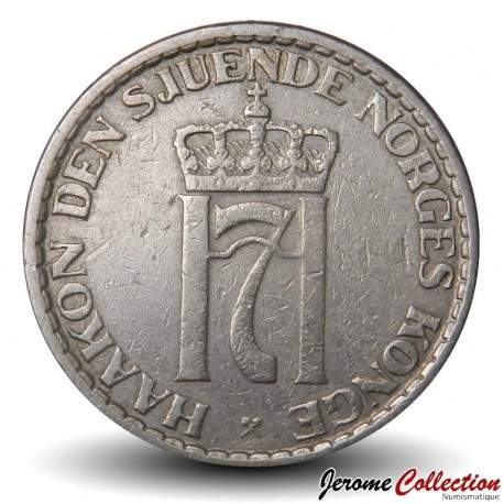 NORVEGE - PIECE de 1 Krone - Haakon VII - Monogrammes - 1957 – Km397 – JeromeCollection