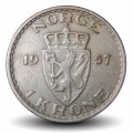 NORVEGE - PIECE de 1 Krone - Haakon VII - Monogrammes - 1957 – Km397 – JeromeCollection