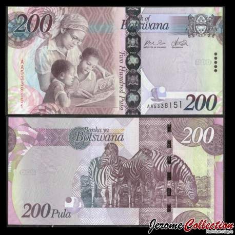 BOTSWANA - Billet de 200 Pula - Tri des diamants - 2009 – P34a – JeromeCollection