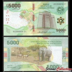 ETATS DE L'AFRIQUE CENTRALE / BEAC - Billet de 5000 Francs - Antilopes, autruches, éléphants - 2020 / 2022 – P703 –