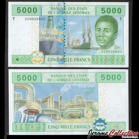 CONGO / ETATS DE L'AFRIQUE CENTRALE / BEAC - Billet de 5000 Francs - Port - Station de pompage - T - 2010 – P109Tb –