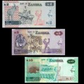 ZAMBIE - SET / LOT de 3 Billets de 2 5 10 Kwacha - 2018/2020 – P56b 57c 58c – JeromeCollection