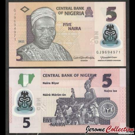NIGERIA - Billet de 5 Naira - Joueurs de tambours - 2022 – P38m – JeromeCollection
