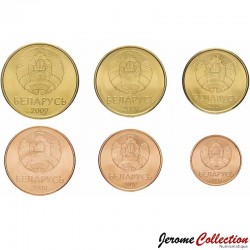 BIÉLORUSSIE - SET / LOT de 6 PIECES de 1 2 5 10 25 KOPECK - 2009 / 2016