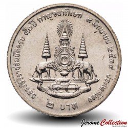 THAILANDE - PIECE de 2 Baht - 50° anniversaire du règne du roi Rama IX - 1996 – Y319 – JeromeCollection