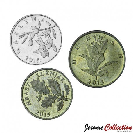 CROATIE - SET / LOT de 3 PIECES de 5 10 20 Lipa - 2015 – Km5 6 7 – JeromeCollection