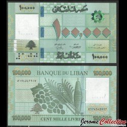 LIBAN - Billet de 100000 Livres - Raisins, tiges de céréales - 2022 – P95e – JeromeCollection
