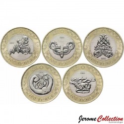 KAZAKHSTAN - SET / LOT de 5 PIECES de 100 Tenge - Style Sakas - BIMETAL - 2022 – Km549 550 551 552 553 –