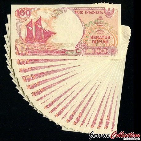 INDONESIE - Lot de 20 Billets de 100 Rupiah - Voilier - Volcan - 2000 – P127h – JeromeCollection