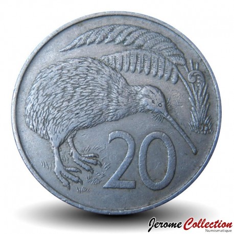 NOUVELLE-ZÉLANDE - PIECE de 20 Cents - Oiseau Kiwi - Elizabeth II (2e effigie) - 1979 – Km36 – JeromeCollection