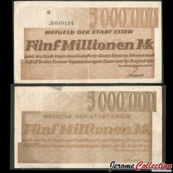 ALLEMAGNE - NOTGELD - Ville d'Essen - Billet de 5000000 Mark - 19.08.1923