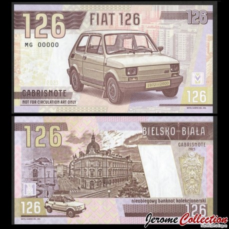POLOGNE - Billet - Voiture FIAT 126 - MG 00000 - 2023 – FIAT 126 - Gabris – JeromeCollection