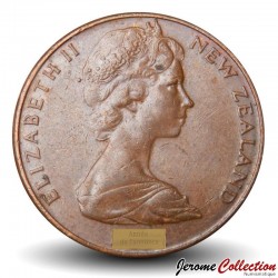 NOUVELLE-ZÉLANDE - PIECE de 2 Cents - Fleur kowhai - 1967