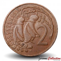 NOUVELLE-ZÉLANDE - PIECE de 2 Cents - Fleur kowhai - 1971