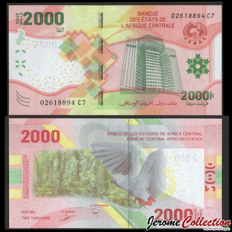 ETATS DE L'AFRIQUE CENTRALE / BEAC - Billet de 2000 Francs - Protection de l'environnement - 2022 – P702 –