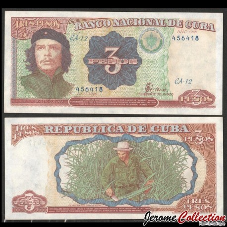 CUBA - Billet de 3 Pesos - Che Guevara - 1995 – P113 – JeromeCollection