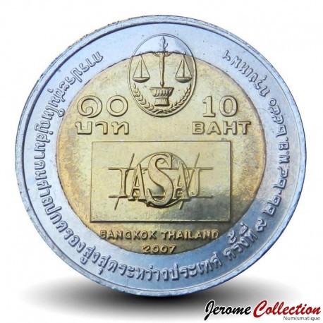 THAILANDE - PIECE de 10 Baht - 9ème congrès de l'IASAJ à Bangkok - 2007 – Y437 – JeromeCollection