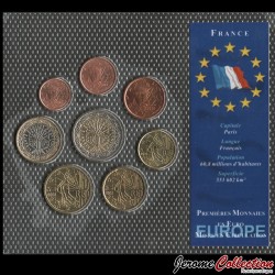FRANCE - SET / LOT de 8 Pièces de 1 2 5 10 20 50 Centimes 1 2 Euros - 2002 / 2008 / 2010
