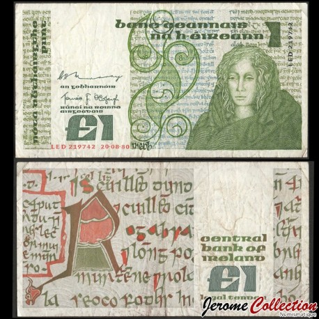 IRLANDE - Central Bank of Ireland - 1 Pound - La reine Medb - 20.08.1980 – P70b9 – JeromeCollection