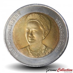 THAILANDE - PIECE de 10 Baht - 70° anniversaire de la reine Sirikit - 2004