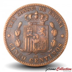 ESPAGNE - PIECE de 5 Centimos - Alphonse XII - 1879