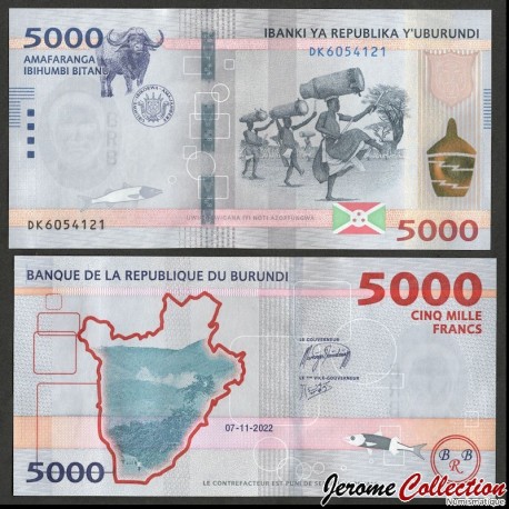 BURUNDI - Billet de 5000 Francs - 07.11.2022 – P58a – JeromeCollection