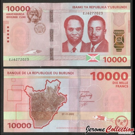 BURUNDI - Billet de 10000 Francs - 07.11.2022 – P59a – JeromeCollection
