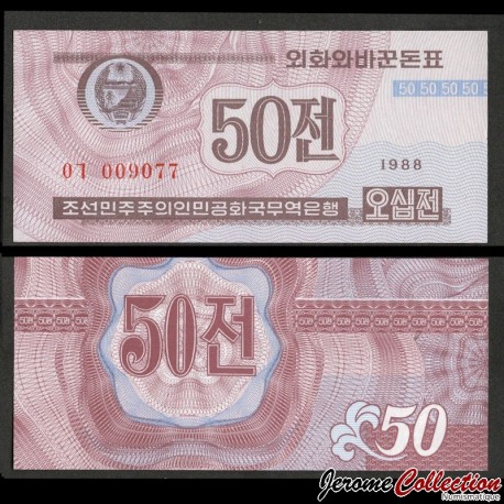 COREE DU NORD - Billet de 50 CHON - Visiteurs capitalistes - 1988 – P26 – JeromeCollection
