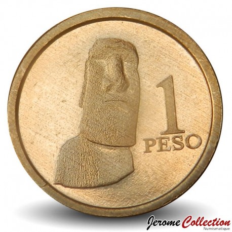 ILE DE PAQUES (Chili) / RAPANUI - PIECE de 1 Peso - Moai - 2021 – N354350 – JeromeCollection