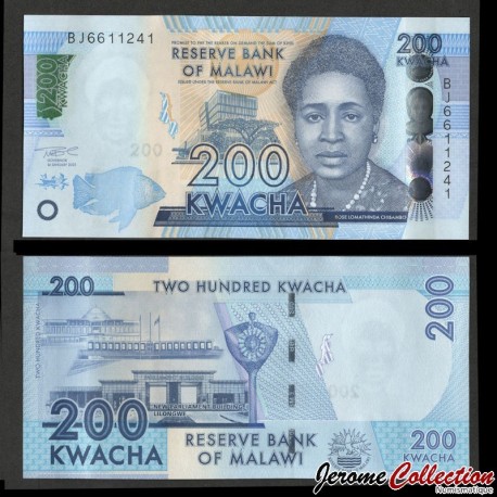 MALAWI - Billet de 200 Kwacha - 2021 – P65Ae – JeromeCollection