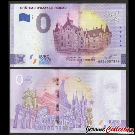 BILLET TOURISTIQUE - ZERO 0 EURO - FRANCE - Château d'Azay-le-Rideau - UEGJ - 2023-2 – N339504 – JeromeCollection