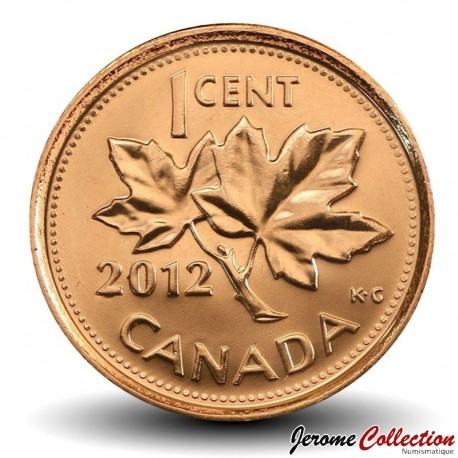 CANADA - PIECE de 1 Cent - ramille d'érable - Magnétique - 2012