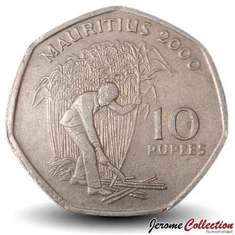 MAURICE - PIECE de 10 Roupies - Récolte de la canne à sucre - 2000 – Km61 – JeromeCollection