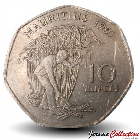 MAURICE - PIECE de 10 Roupies - Récolte de la canne à sucre - 1997 – Km61 – JeromeCollection