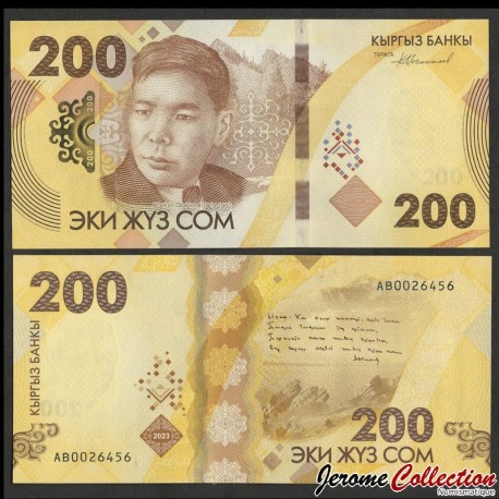 KIRGHIZISTAN - Billet de 200 Som - 30 Ans de la monnaie nationale - Alykul Osmonov - 2023 – P37 – JeromeCollection