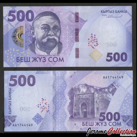 KIRGHIZISTAN - Billet de 500 Som - 30 Ans de la monnaie nationale - Sayakbay Karalaev - 2023 – P38 – JeromeCollection