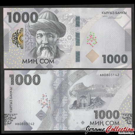 KIRGHIZISTAN - Billet de 1000 Som - 30 Ans de la monnaie nationale - Jusup Balasağın - 2023 – P39 – JeromeCollection