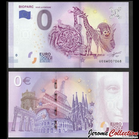 BILLET TOURISTIQUE - ZERO 0 EURO - FRANCE - Bioparc - Doué-la-Fontaine - UEGW - 2019-2 – N370458 – JeromeCollection