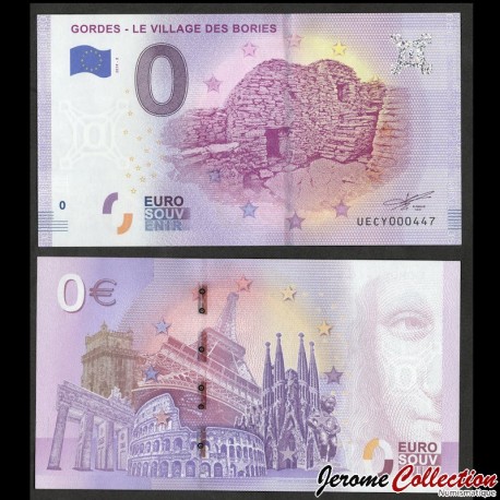 BILLET TOURISTIQUE - ZERO 0 EURO - FRANCE - Gordes - Le village des Bories - UECY- 2019-2 – N370316 – JeromeCollection