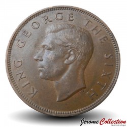 NOUVELLE-ZÉLANDE - PIECE de 1 Penny - Oiseau Tui / George VI - 1951