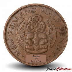 NOUVELLE-ZÉLANDE - PIECE de ½ Penny - George VI / Pendentif Maori - 1942 – Km12 – JeromeCollection