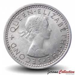 NOUVELLE-ZÉLANDE - PIECE de 3 Pence - Patu maoris sculptés - 1959