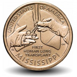 ETATS UNIS / USA - PIECE de 1 Dollar - Industrie et l’innovation - Mississippi - Transplantation pulmonaire - P - 2023
