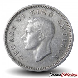 NOUVELLE-ZÉLANDE - PIECE de 3 Pence - Patu maoris sculptés / George VI - 1947