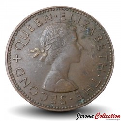 NOUVELLE-ZÉLANDE - PIECE de ½ Penny - Elizabeth II / Pendentif Maori - 1961